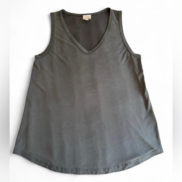 Peyton Jensen Modal Blend Black V-Neck Swing Tank Top Tunic - Size M Made in USA - Picture 6 of 13